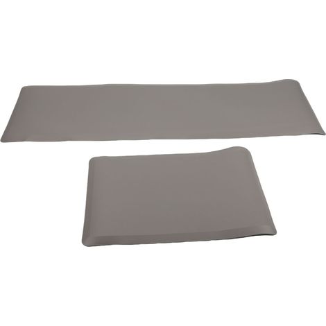Tapis Cuisine Anti Fatigue PVC Imperméable Antidérapant – Bureau Debout Maison Évier Bureau Buanderie, Gris 44x70x1.2cm et 44x120x1.2cm (1/5)