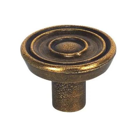 Runder gerippter Knopf im Barockstil, bronzefarben glänzend, D.30mm, H..21mm, 1 Stück mit Schrauben.