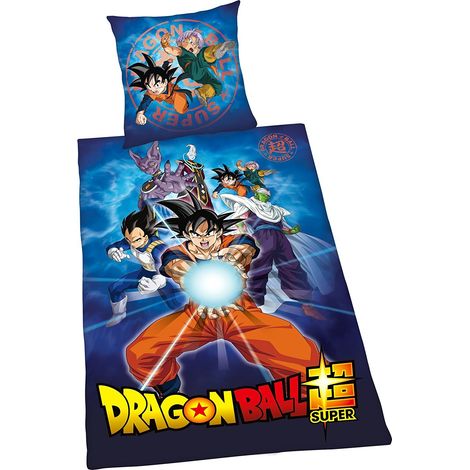 Herding DRAGONBALL SUPER Set di Biancheria da Letto, Reversibile, Copripiumino 135 x 200cm, Federa 80 x 80cm, Cotone/Renforcé (1/2)