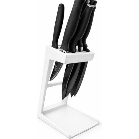 Soporte para cuchillos de cocina, blanco, organizador para 9 cuchillos para la encimera. (1/3)