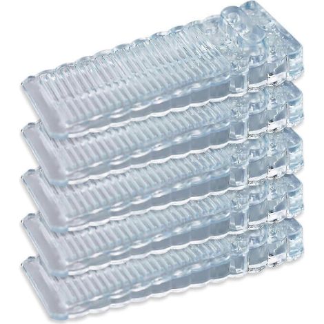Lot de 5 cales de porte premium - Butées de porte antidérapantes en caoutchouc transparent pour sol et terrasse (transparent) (1/5)