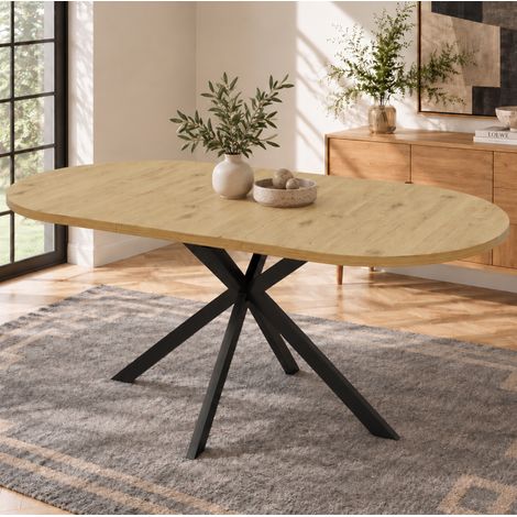 Tavolo da pranzo allungabile 120/160x80x75 cm in MDF effetto legno - MEUBLIV (1/5)