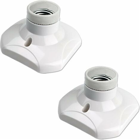 Douille de Plafonnier E27 à vis pour Lampe Murale Mur Intérieur. AC 230V. Support pour Ampoule LED E27. Base Plastique Culot E27 pour Plafond de Garage Atelier. lot de 2 (1/5)