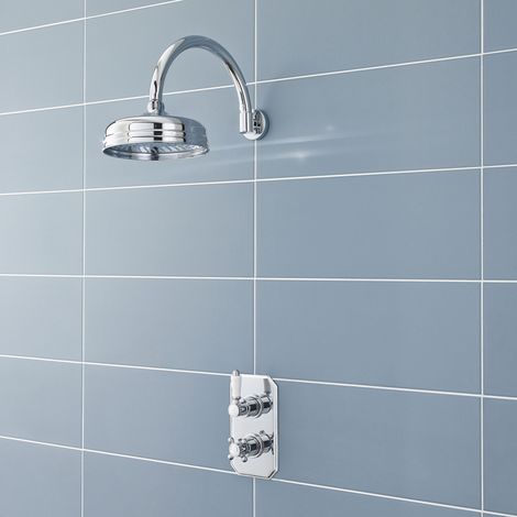 Nuie Edwardian Concealed Shower Mixer with Fixed Head - Chrome (1/5)
