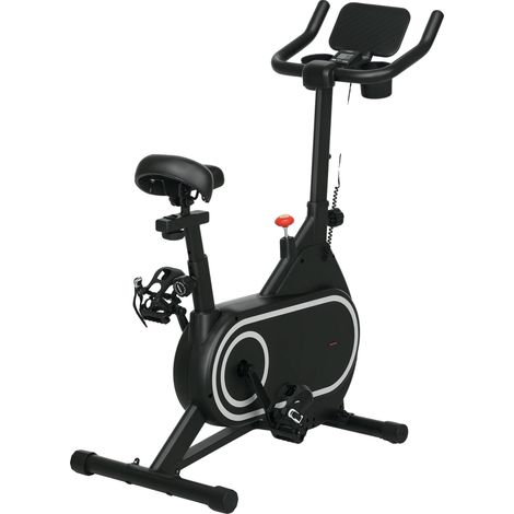 Vélo d'appartement, siège réglable, fonctionnement fluide, noir (1/5)