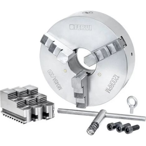 Fervi M049A/320 Mandrino a 3+3 griffe autocentrante di precisione per tornio (1/3)