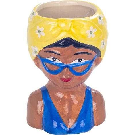 Signes Grimalt Figura De Persona Decoracion  Jarron Busto Mujer S Jarrones Y Portavelas Marrón 10x10x16cm 35119