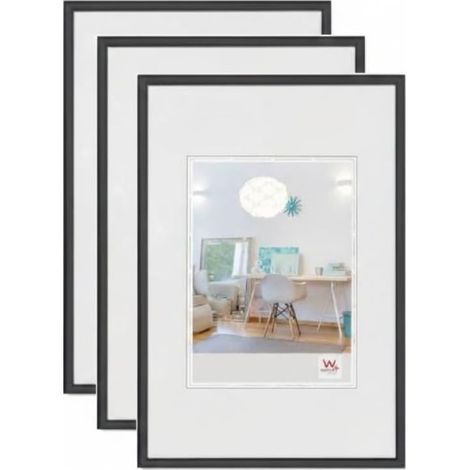 Lot De 3 Cadres Photo En Plastique, Noirs, 29,7 x 42 cm (1/4)