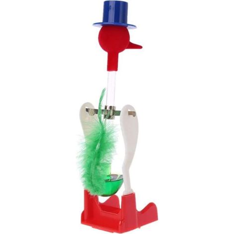 Non Stop Liquid Drinking Glass Bird Funny Duck Drink Water Desk Toy Drinking Bird (Rouge)