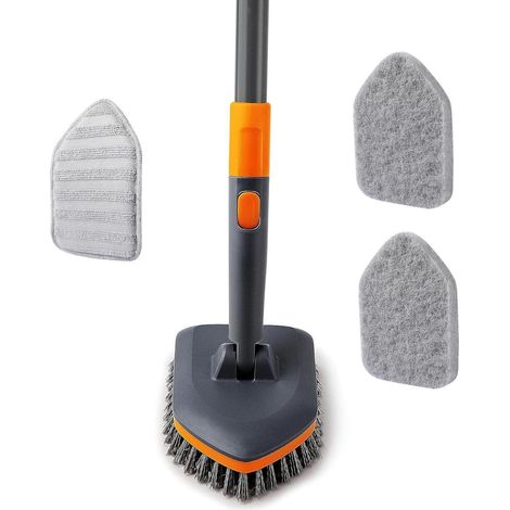 CLEANHOME Schrubber mit Stiel 4-in-1 Reinigungsbürste Bad Fliesenbürste 142 cm (1/5)
