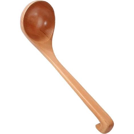 Cuillère à soupe en bois kaki, ensemble de cuisine trois pièces avec longs manches (1/5)