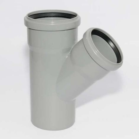 HT Abzweig mit Muffe und Gummidichtungen HT-Rohr DN 90/75 45° HTEA