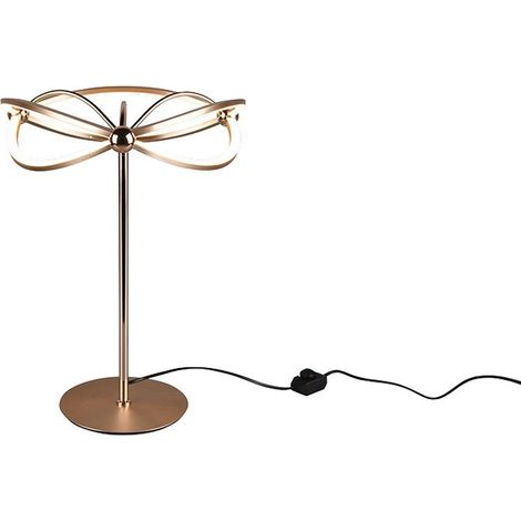Lampada Tavolo Led con Ellissi Dimmer Ottone Satinato Charivari GD Trio (1/3)