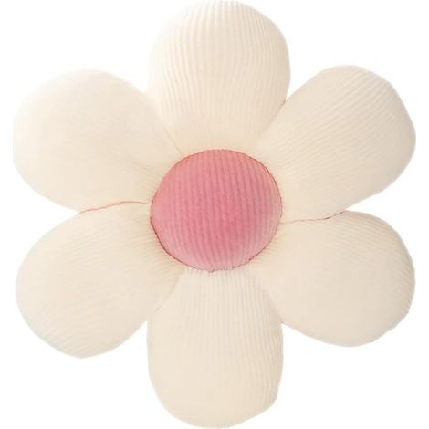 Coussin De Sol En Forme De Fleur - 1 Unité - Microfibre Douce - Décoration Esthétique - Pour Chambre Et Salon - Blanc (1/5)