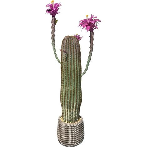 Grand cactus artificiel réaliste en PE avec pot blanc – Plante décorative sans entretien – Style désert, intérieur/externeérieur, salon, bureau, terrasse, jardin (1/5)