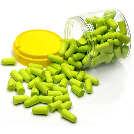 50 paires de bouchons d'oreille en mousse souple, protection antibruit pour dormir et étudier, vert clair (1/5)