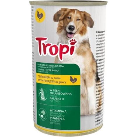 Aliment complet à base de volaille pour chiens en boîte TROPI 1250 g