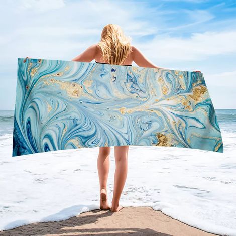 Serviette Plage Microfibre - 70 x 140 cm - Absorbante Rapide Séchage - Anti-sable - Polyvalente Pour Plage Piscine Camping Voyage - 1 Pièce (1/5)