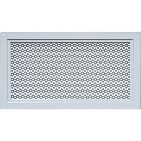 Modernes weißes perforiertes Aluminium-Lüftungsgitter mit Metallgewebe – RAL9016 – Lüftungsgitter für den Innen- und Außenbereich – 30 x 15 cm rechteckig. (1/4)