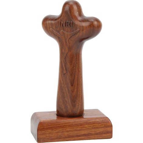 Croix de campagne décorative de bureau en acajou australien poli à la main et durable. (1/5)