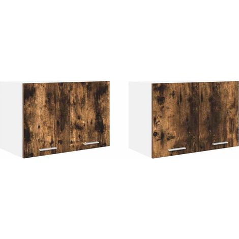 Maison Exclusive - Armadio pensile con porta 2 pcs Rovere Affumicato e Bianco
