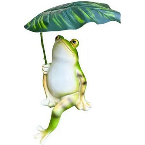 Decoración en miniatura para estanque/acuario: Figuras de ranas en réplica con follaje sombreado, paisaje decorativo para balcón/jardín. (1/4)