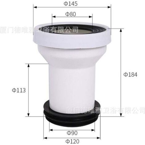 Embout de raccordement pour tuyau de toilette – embout de vidange excentrique et droit (A) (1/2)