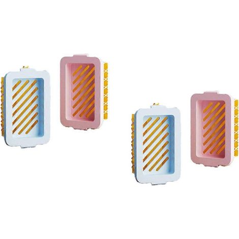 Lot de 4 boîtes à savon en maille très élastique pour le lavage du savon à bulles, idéales pour faire mousser le savon ou ranger le savon. (1/4)