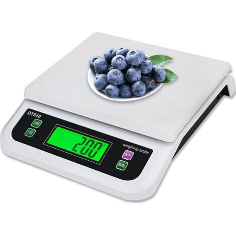 Balances de Cuisine 30kg/1g, avec PCS et Tare Fonction pèse Aliment Cuisine Precis, avec 6 Unités Écran LCD Cuisine Boulangerie, pour Alimentaire (1/5)