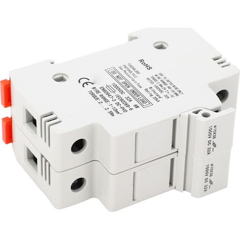 Porte-fusible 2P 32A 1000VDC pour installations photovoltaïques avec fusibles rapides 30A inclus (1/5)