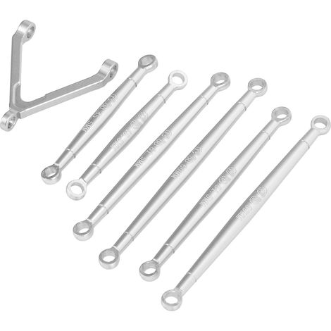 Kit de biellettes de direction et de traction en métal pour carrosserie de voiture télécommandée AXIAL SCX24 1/24 (argent) (1/5)