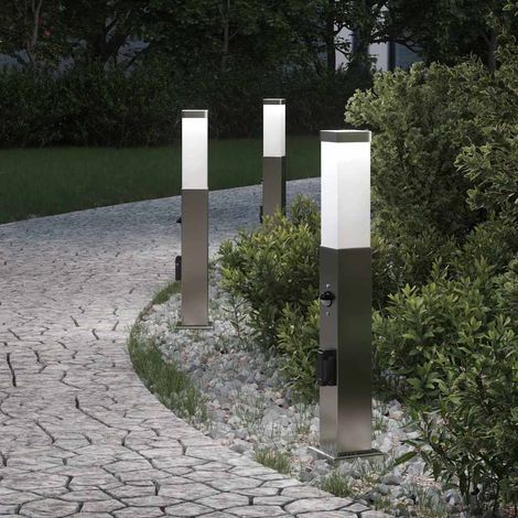 vidaXL Lampioni a dissuasore con sensore e presa 3 pz 50 cm IP44 (1/5)