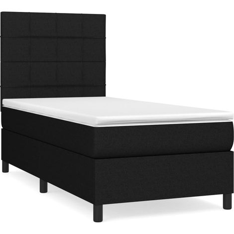 Maison Exclusive - Boxspringbett mit Matratze Schwarz 90x200 cm S