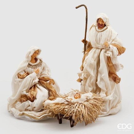 EDG Enzo De Gasperi Natività Natale King H 70 Cm 3 Personaggi Bianco Avorio (1/2)