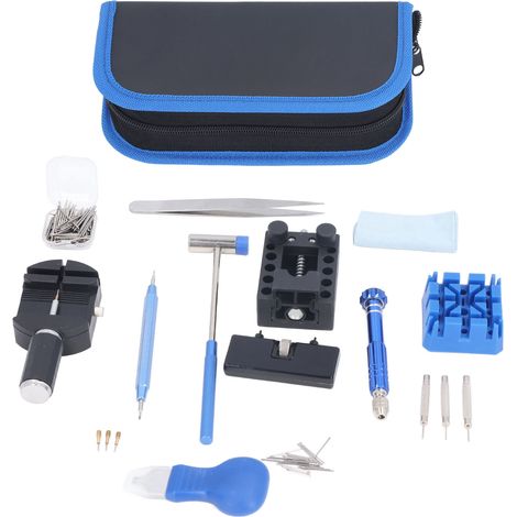 Kit de Réparation de Montres 187 Pièces, Outil d'Extraction de Maillons en Acier Inoxydable et Plastique, Set pour Horloger (1/5)