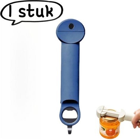 multi-function magnetic bottle and can opener for beer bottle caps and bottles, blue (1/5)
