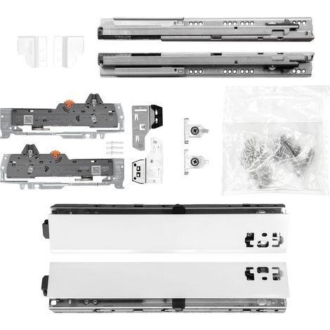 BLUM Schubladenschienen TANDEM SET Zargenhöhe 68mm, mit TIP-ON BLUMOTION Einheit, 30kg, NL550mm, Seidenweiß, bis KB600mm (1/5)
