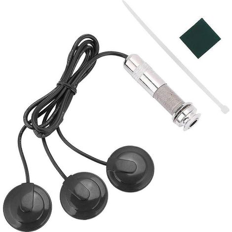 Une prise jack de sortie pour guitare basse électro-acoustique de 1/4 pouce (6,35 mm) et trois capteurs piézoélectriques pour micro de guitare. (1/5)