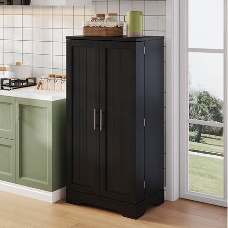Mueble de cocina 120 x 60 x 40 cm con LED con sensor, MDF negro DESVIAE (1/5)
