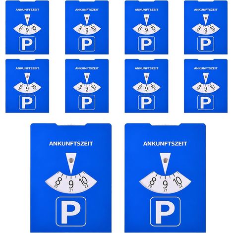 Set of 10 Blue Parking Discs - Durable Cardboard - Easy to Use - Size 11 x 15 cm (1/5)