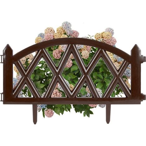Valla de jardín decorativa única en color marrón de alta calidad