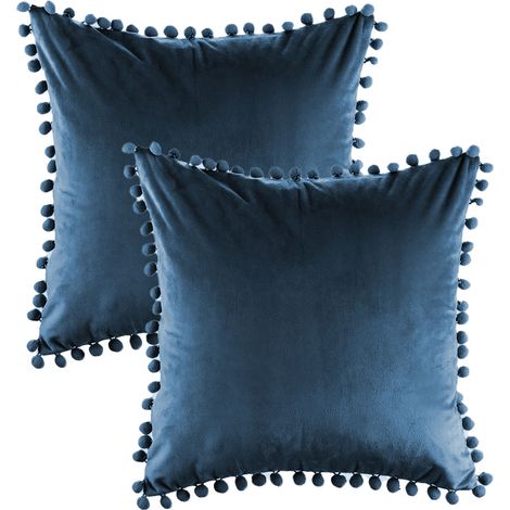 Lot de 2 Taie d'oreiller Velours granuleux,40x40 cm,Décorative,Salon,Chambre (1/5)
