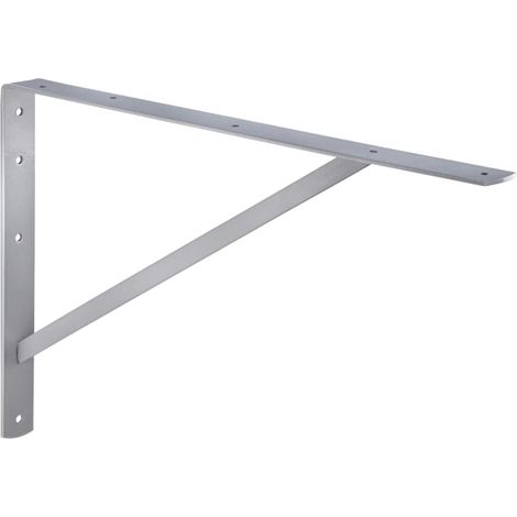 1 Pièce - Equerre pour charge lourde - Console métallique - Support mural robuste capacité 300 kg - Pour étagère garage atelier extérieur - Argenté - 60x37,5x4 cm (1/5)
