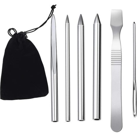Paracord Nadel Set 6-teilig Edelstahl mit Stoffbeutel für Armbänder & Lederarbeiten