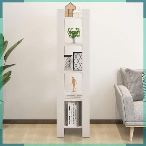 813870 Bibliothèque/Séparateur de pièce Blanc 41x35x160 cm Pin massif (1/5)