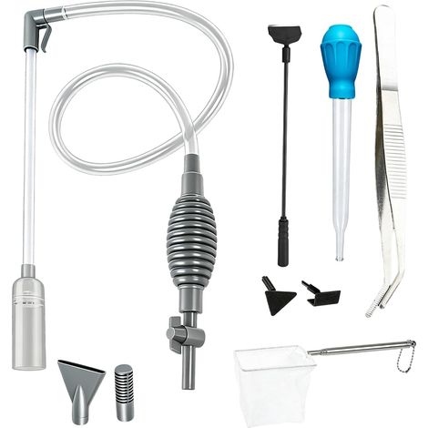 5 Pièces 1.7m Kit Aspirateur Aquarium avec Grattoir Algues 3 en 1 (1/5)
