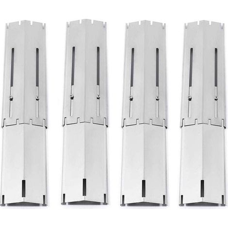 Lot de 4 plaques de Chauffage universelles de Rechange réglables et résistantes en Acier Inoxydable pour Barbecue à gaz, étend de 30,5 cm à 53,3 cm