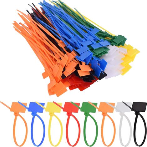 250 Pièces Plastique Serre-Câble,Nylon Câble Zip Liens,Multicolore Etiquettes Serre-Câbles,Étiquettes De Sécurité En Plastique,Autobloquantes Attaches De Câble Colorées, Pour Chaussures (polychrome) (1/5)