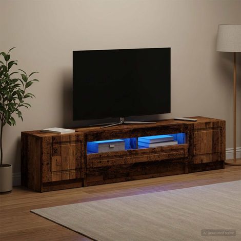 vidaXL LED TV Cabinet UTRECHT 3 pcs Old Wood Engineered Wood (1/5)