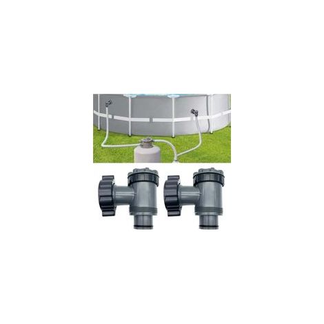 Vanne de Entrée/Sortie pour Compatible avec Coleman, Intex, Bestway, Pompe de Filtre de Piscine Hors Sol, Pièces de Rechange de Pompe de Piscine, pour Tuyau de 38mm Pouces (B, Lot de 2)